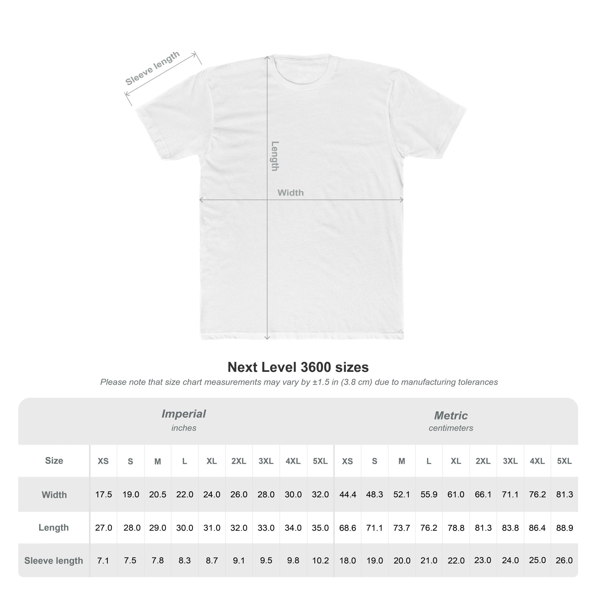 Unisex Cotton Crew Tee — Next Level 3600 | Sizes XS–5XL