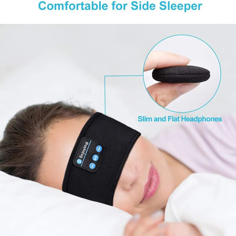 Wireless Bluetooth Sleep Headband Headphones — Soft Elastic, ANC | Black & Gray