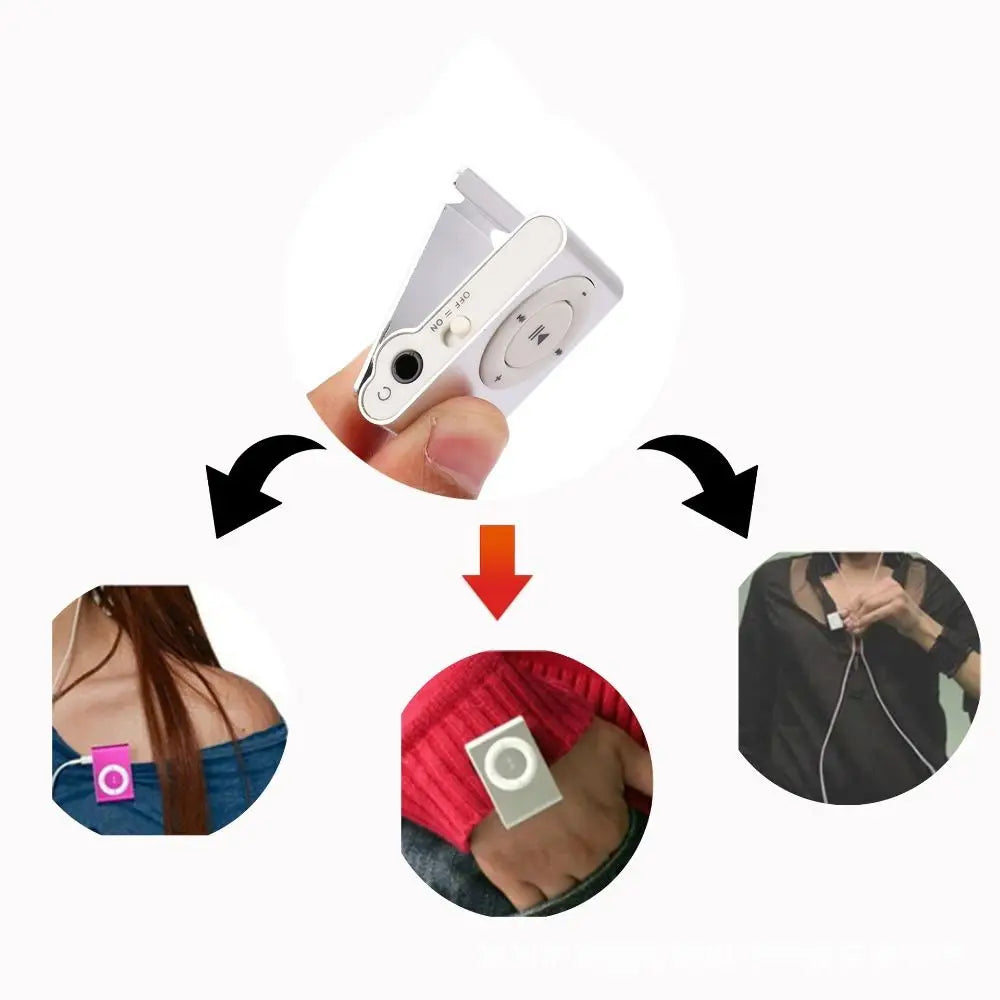 Mini Clip MP3 Player — TF Card Support, 8 Colors | Portable Walkman for Music Lovers