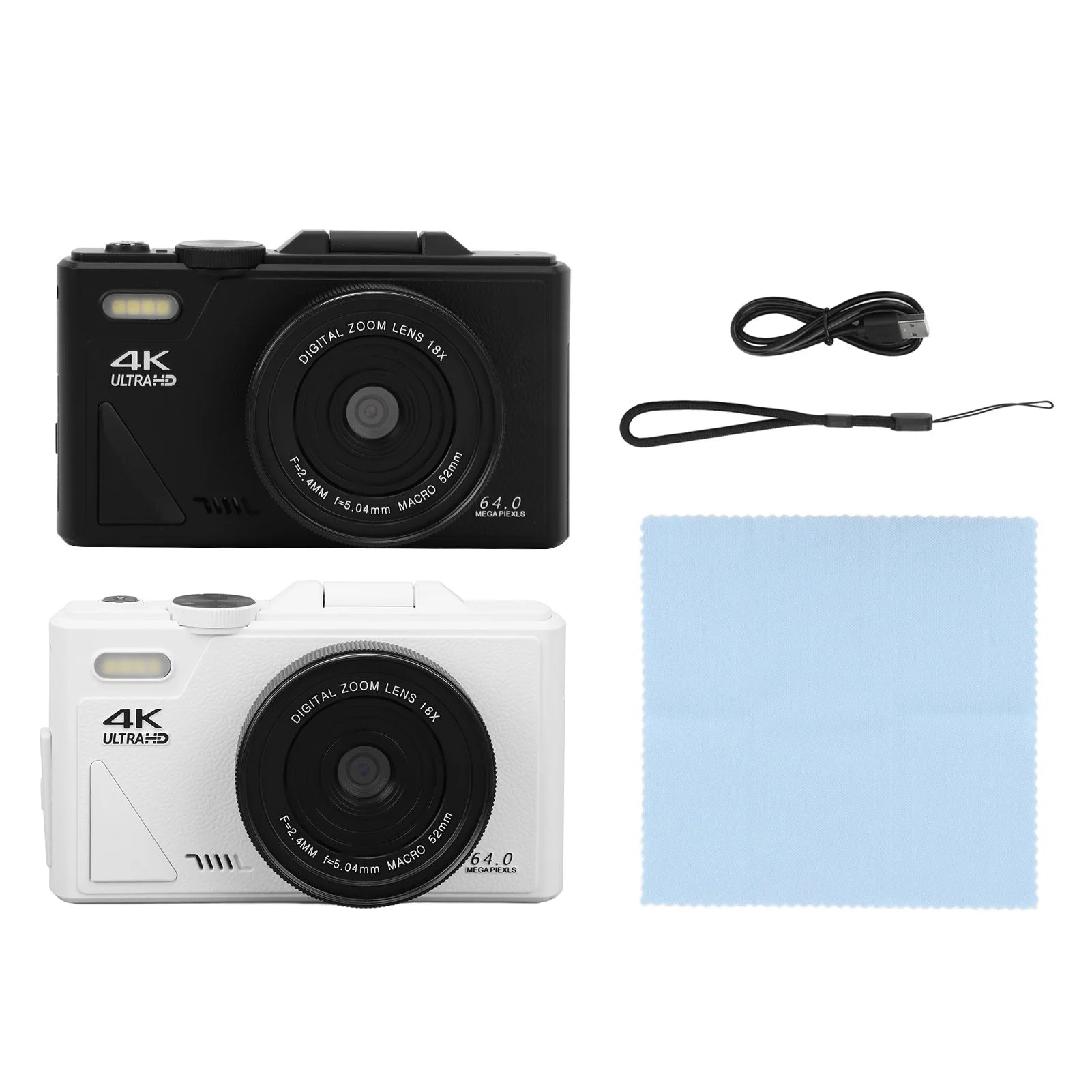 4K Retro Compact Digital Camera — 64MP, 18X Zoom & 3" Flip Screen | Travel & Vlogging