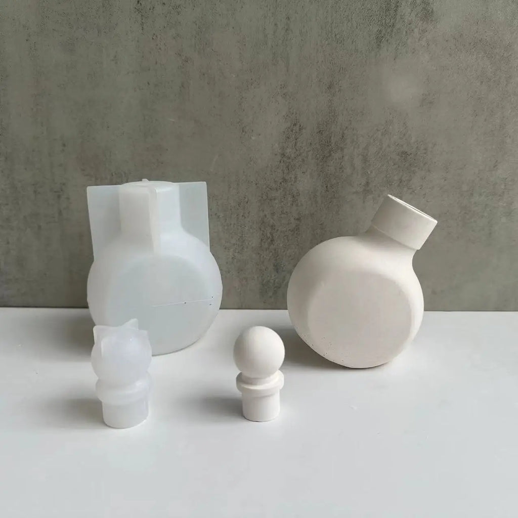 Silicone Mold for Perfume Bottle Vase Epoxy Resin, Plaster, Concrete Craft Molds DIY Flower Pot Candle Holder Making Mould