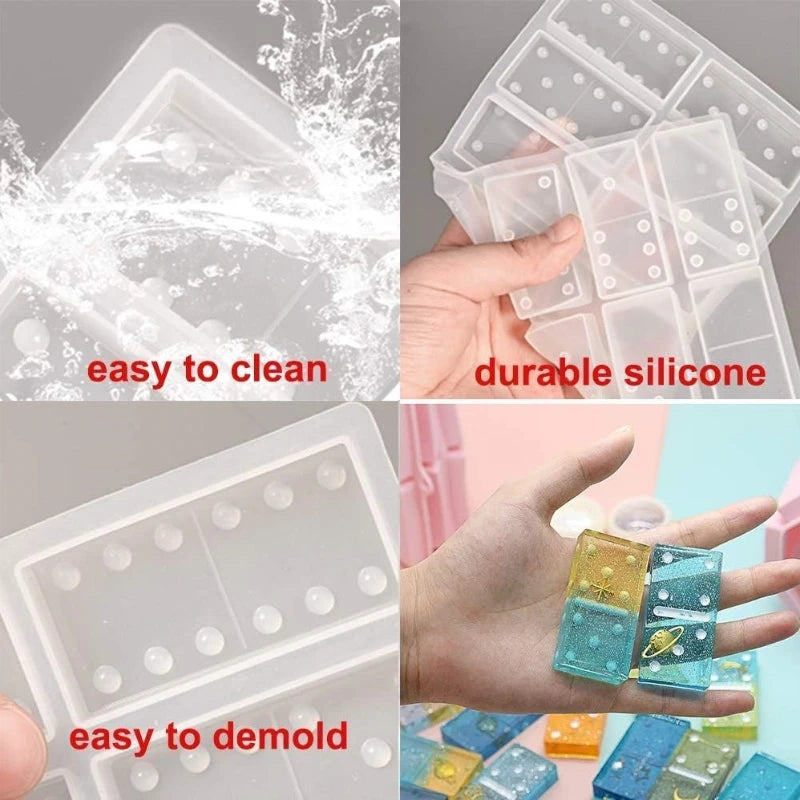 DIY Handmade Resin Domino Silicone Molds Jewelry Accessories Making Epoxy Resin Craft Cabochons Board Charms Resin