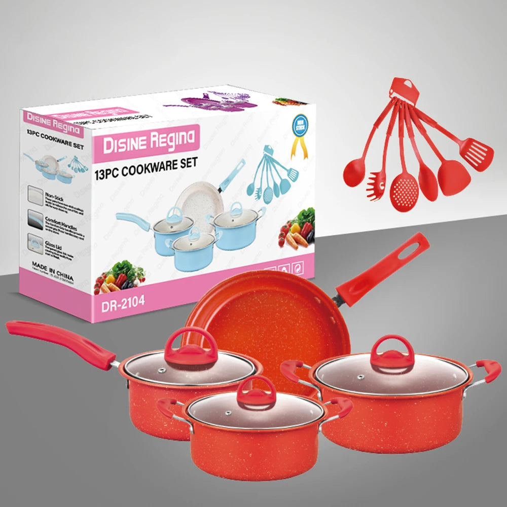 13-Piece Non-Stick Cookware Set | Pots, Pans & Kitchen Utensils