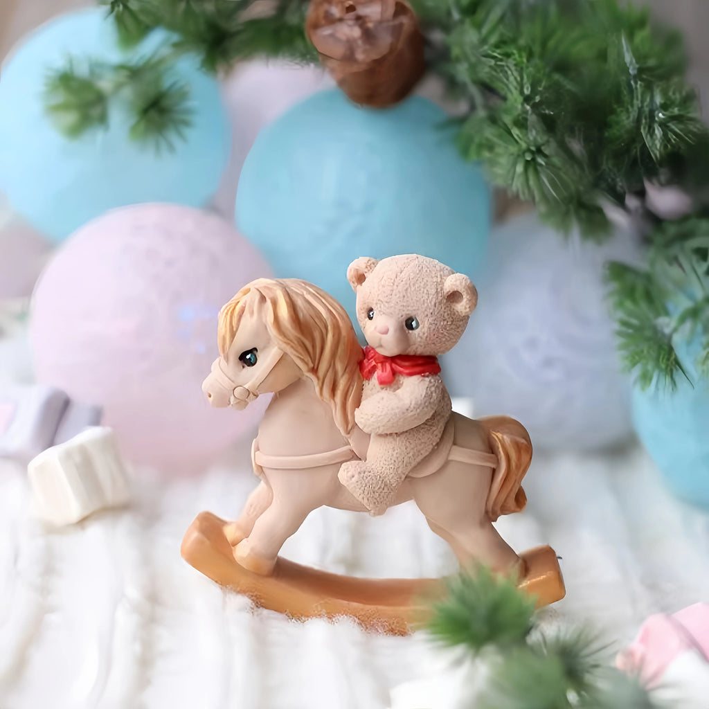 Resin Silicone Molds | Bear Rocking Horse and Epoxy Resin Molds for Creative Home Decor, Garden Ornaments, Jewelry Making