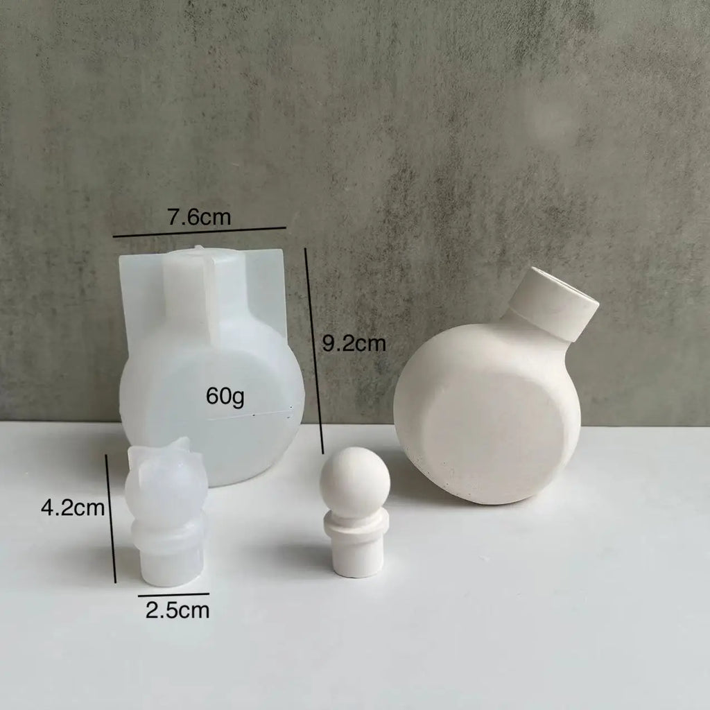Silicone Mold for Perfume Bottle Vase Epoxy Resin, Plaster, Concrete Craft Molds DIY Flower Pot Candle Holder Making Mould