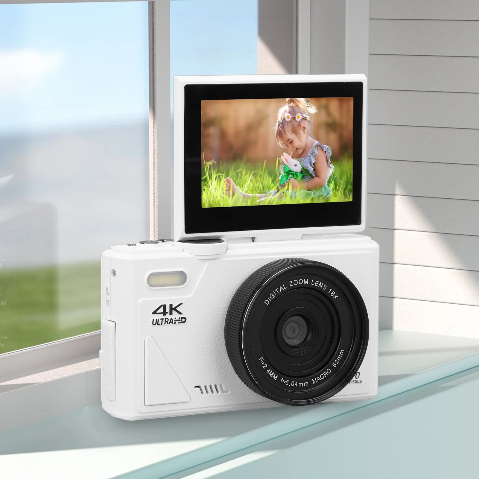 4K Retro Compact Digital Camera — 64MP, 18X Zoom & 3" Flip Screen | Travel & Vlogging