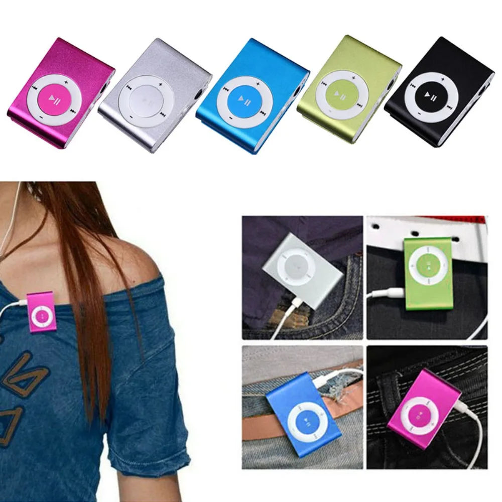 Mini Clip MP3 Player — TF Card Support, 8 Colors | Portable Walkman for Music Lovers